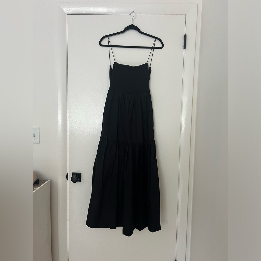 Elegant Black Maxi tired Dress Zara USA small